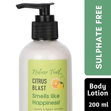 Nature Trail Citrus Blast Hand and Body Lotion-All Natural & Organic Ingredients, No Sulphate & Paraben-200ML