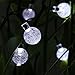 Qedertek Solar String Lights, 20ft 30 LED Outdoor Solar Lights, 8 Modes Crystal Ball Fairy Lights Waterproof Globe String Lights for Home, Patio, Lawn, Garden, Party and Holiday Decorations(White)