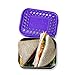 LunchBots Medium Uno Stainless Steel Sandwich Container | Open Design for Wraps, Salads or a Small Meal | Eco-Friendly, Dishwasher Safe and BPA-Free | Stainless Lid | Purple