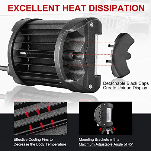 image for Side Shooter LED Pods, OFFROADTOWN 2pcs 4
