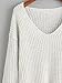 ROMWE Women's V-Neck Long Sleeve Basic Loose Knit Sweater Tops