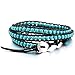 MOWOM Layered Bracelets for Women Men Genuine Leather Bracelet Rope Bangle Cuff Gemstone Beads Braided Bracelet 3 Wraps Adjustable Handmade Oriental Agate Meditation Jewelry Gift