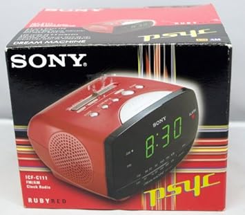 Amazon Com Sony Icf C111 Rr Am Fm Dream Machine R Clock Radio Ruby Red Electronics