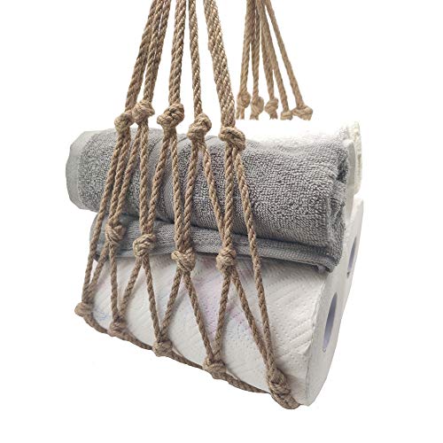 Handmade Nautical Rope Towel Holder Toilet Paper Holder for Bathroom Decor Beachfront Decor