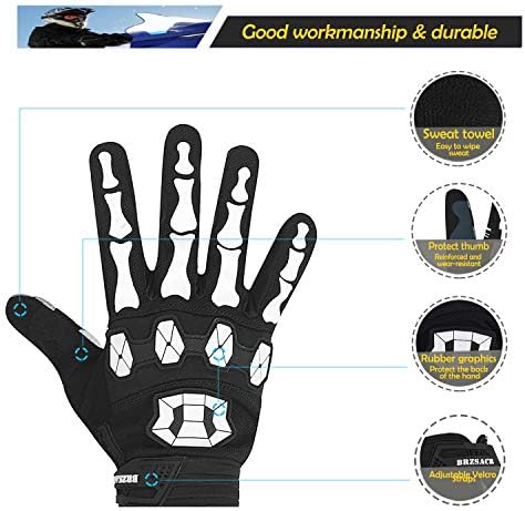 Black biking gloves with red and white accents displayed on a white background.