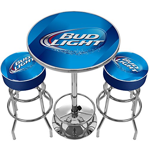 Bud Light Ultimate Gameroom Combo 2 Bar Stools & Pub Table