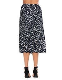 chigant alta cintura floral impreso falda plisada Boho gasa Midi faldas para dama