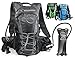 Hydration Backpack With 2.0L TPU Leak Proof Water Bladder- 600D Polyester -Adjustable Padded Shoulder, Chest & Waist Straps- Silicon Bite Tip & Shut Off Valve- (Grey)
