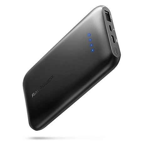 RAVPower 10000mAh Powerbank USB C Ultradünne Externe Akku für iPhone XS Max, XR, iPhone X / 8/7 / 6S / 6, Huawei Handy, Samsu