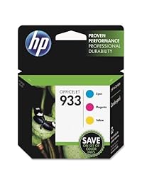 HP 933 - Cartucho de tinta para impresora de inyección de tinta, color cian, magenta y amarillo, 330 páginas, 3 unidades