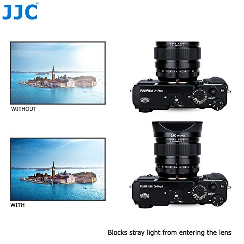 JJC Noir Pare-soleil pour Fujifilm Fujinon XF 23mm F1.4 R, XF 56mm F1.2 R et XF 56mm F1.2 R APD avec Toboggan Motif Casquette – Remplace Fujifilm LH-XF23 - Image 6