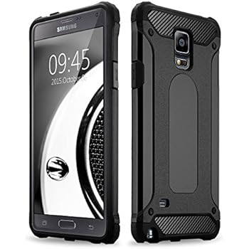 Note 4 case, Samcore Hybrid 2 in 1 Dual Layer Rugged Shockproof Case for Samsung Galaxy Note 4 case Cover (Black/Black)