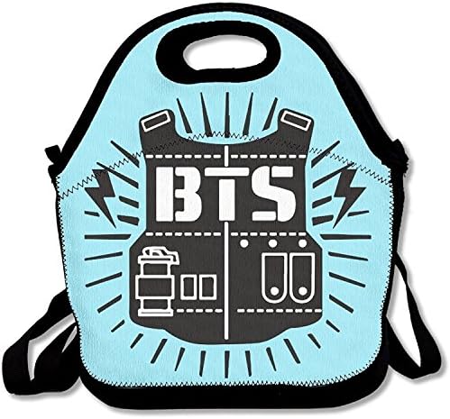 Staronor Rock Hiphop Band Bts Logo Lunch Bags Insulated Travel Picnic Lunchbox Tote Handbag With Shoulder Strap For Women Teens Girls Kids Adults