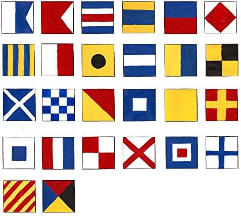 Marine International Code Flags - Set of 26 Flag - Total 28 Flags – Nautical/Maritime Boat/Ship/Vessel/Nautical Décor (5113)