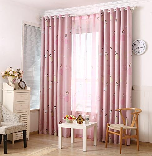 Cartoon Blackout High Quality Kids Teens Curtains (54W×84L×1, Pink Princess)