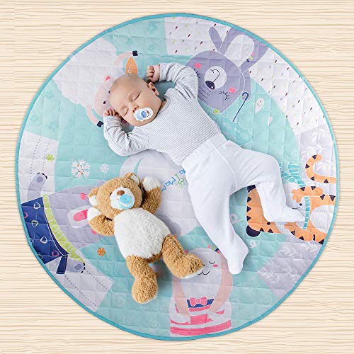 434-Inches-Kids-Play-Mat-Foldable-and-Washable-Toy-Organizer-Storage-Cotton-Baby-Activity-Round-Rug