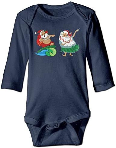 Baby Bodysuit Hawaiian Christmas One Piece Baby Long Sleeve Neborn Jumpsuit 18 Months Navy