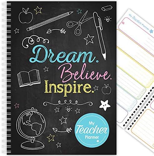 My Teacher Planner, 42 weeks, Week-to-View, Undated, Colourful, A5, Academic Diary, Planner, Journal (Chalkboard)
