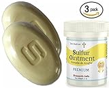 3 PACK- 10% Sulfur Ointment + (2) 10% Sulfur Soap, Go All Natural ! ZERO PEG