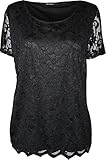 WearAll Plus Size Women's Lace Short Sleeve Top
