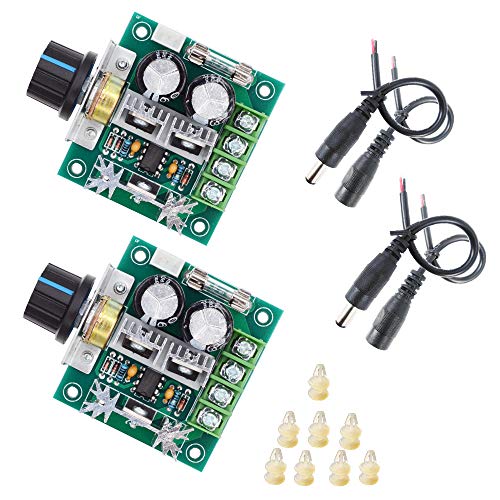 2 packs 12V-40V 8A PWM DC motor controller Variable speed governor Speed control knob with reverse polarity protection 12v variable speed switch pulse width modulator - Thumbnail 7