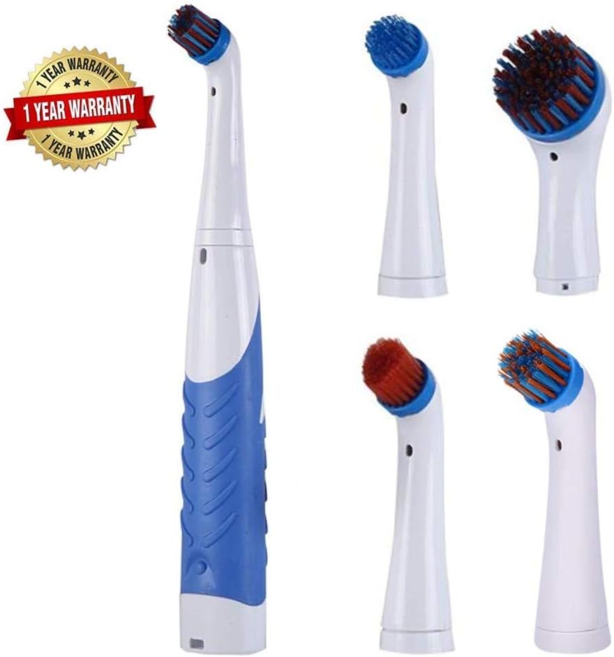 Super Sonic Scrubber Electric Cleaning Brush With All Purpose 4 Brush Head for Bathroom & Kitchen Household Cleaning