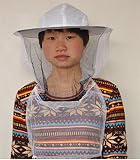 HLPB White Beekeeper Beekeeping Hat with Veil Mosquito Fly Head Net Face Protection