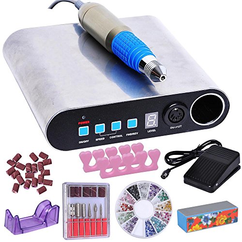 AW Portable 30,000RPM Nail Drill Kit Ultra-thin Manicure Art Electric Machine File 6 Bits Acrylic Bands