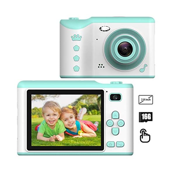 PTHTECHUS Kinder Kamera, Kinderkamera Digital Fotokamera Selfie, 2.8 Zoll Touchscreen Digitalkamera 8M Pixel, mit…