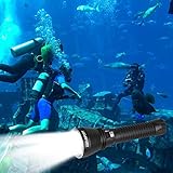 YDP-SPORT Powerful Underwater Waterproof Led Scuba Diving Flashlight Torch 4000 LM Ultra Bright Cree XHP70 LEDs for Scuba Snorkeling Canoeing Fishing Hiking Include Battery and Charger