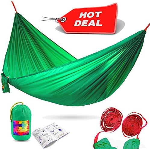 Calm Outdoor Portable Camping Hammock with 33 ft. EXTRA-long Straps + UNIQUE COCOON TECHNOLOGY, Ultra Compact &amp; Lightweight - just 1 lb, Easy Installation