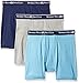 Beverly Hills Polo Club Men's 3 Pack Solid Boxer Brief, Navy/Light Blue/Grey Heather, Large