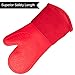 BPA-Free Silicone Oven Mitts Ultra Heat Resistant up to 500°F - Oven Mitts with Thick Cotton Liner - Long Slip Resistant Pot Holders, Flexible Oven Gloves - Canyon Red 13.7