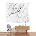 Uphome Marble Tapestry Wall Hanging, White and Grey Fabric Wall Tapestries 3D Crack Granite Small Tapestry Hangings Wall Decor for Living Room Dorm, 60