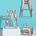 NiceEbag 6 in 1 Clear Backpack with Cosmetic Bag & Case, Clear Transparent PVC School Backpack Outdoor Bookbag Portable Travel Toiletry Bag Makeup Quart Luggage Organizer (Rose Gold)