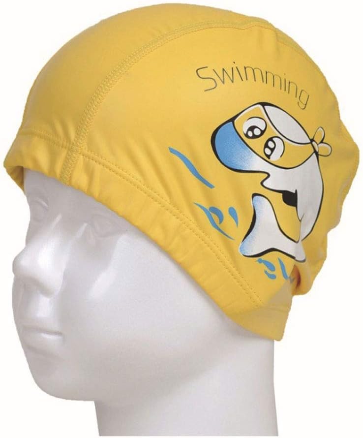 The New Child Swimming Wig Lovely Cartoon Swim Cap Pu Swimming Cap