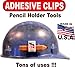 ADHESIVE PENCIL HOLDER CLIP for hard hat toolbox lockers clipboard and more! WHITE 3 PACK holds regular or carpenter pencils and even some Sharpies Use on powertools saws welder drills USA made