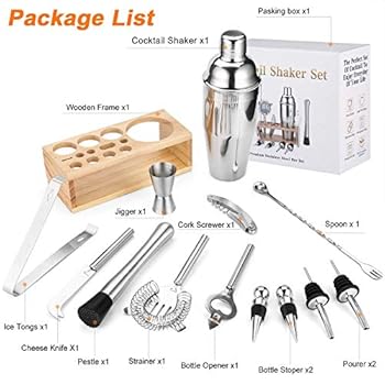 Gomyhom Cocktail Set Cocktail Shaker, Edelstahl Cocktail Mixer Geschenk
