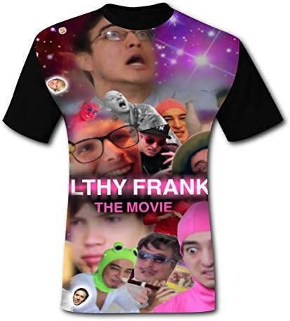 Filthy Pink_Frank Mens T-Shirts 3D Galaxy Printed Tee Shirt Large