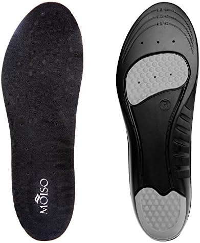 MOISO Memory Foam Orthotic Insoles for Plantar Fasciitis with Arch Support Shock Absorption Pad Design for men & women
