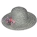 Womens Reversible Straw Sun Hat Summer Outdoor Wide Brim Floppy Foldable Beach Cap Grey