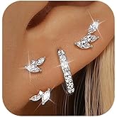 GEORGE · SMITH Sterling silver Earrings Set for Women, 14K gold plated Earrings Girls, 3 Pairs Earrings Set Hypoallergenic for Multiple Piercing