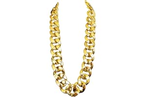 YWQZGYP Hip Hop Rapper Plastic Chunky Fake Gold Chain Necklace,80s/90s Costume Accessory(27.5inches*1.34inches)