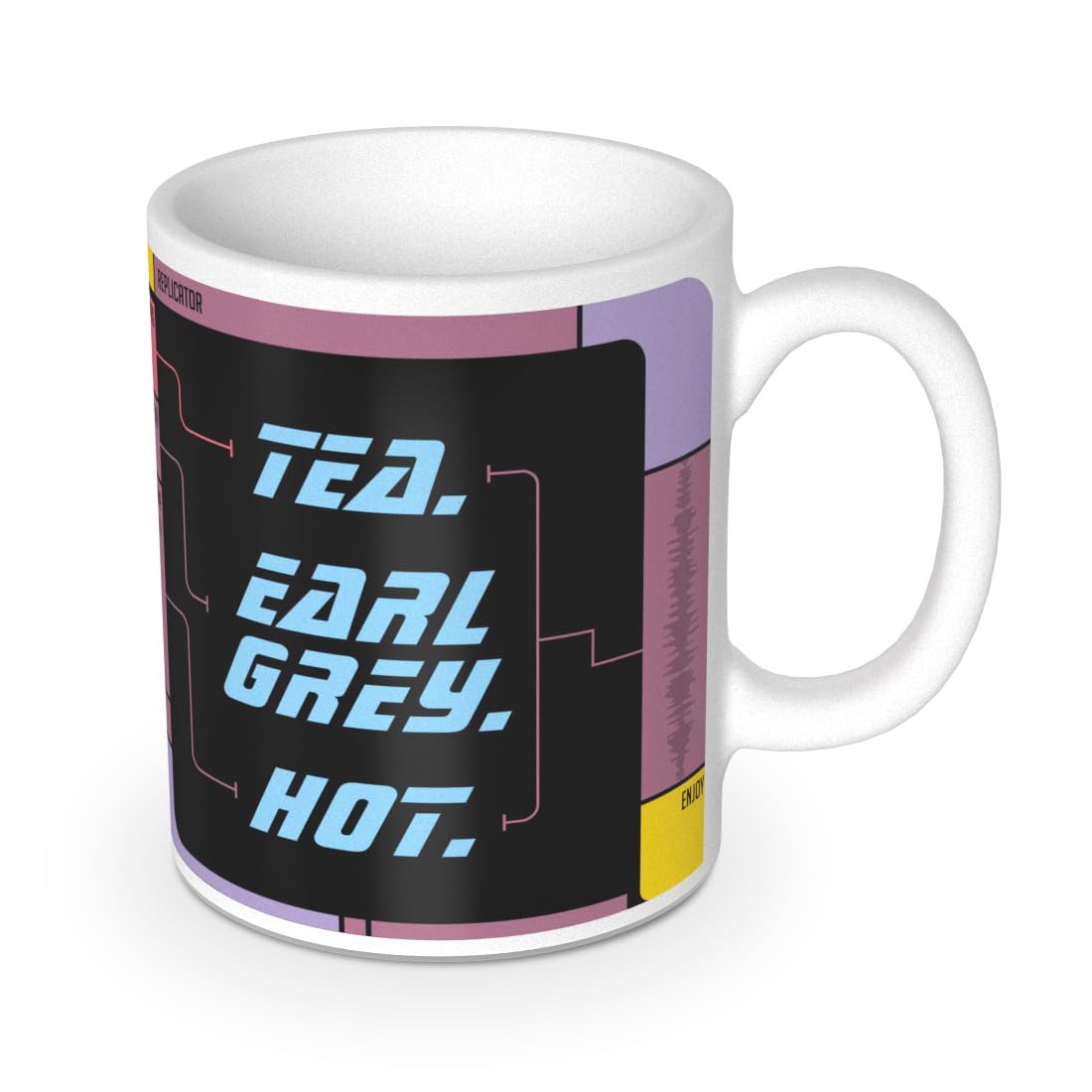 getDigital Tea. Earl Grey. Hot. Coffee and Tea Mug - BPA Free Ceramic Cup Inspired by The Replicator Interface from a Classic Sci-Fi TV Series - 300 ml