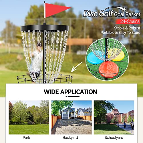 Yaheetech Disc Golf Basket Portable Disc Golf Target Pro Frisbee Golf Basket Set with Heavy Duty