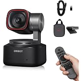 OBSBOT Tiny 2 4K PTZ Webcam 1/1.5" CMOS 50MP, W Smart Remote 2 | 1/1.5" 50MP Sensor 4K@30fps HDR 1080p@60fps 2-Axis AI Tracking Gesture/Voice Control Dual NR Mics Streaming, Meeting, Gaming