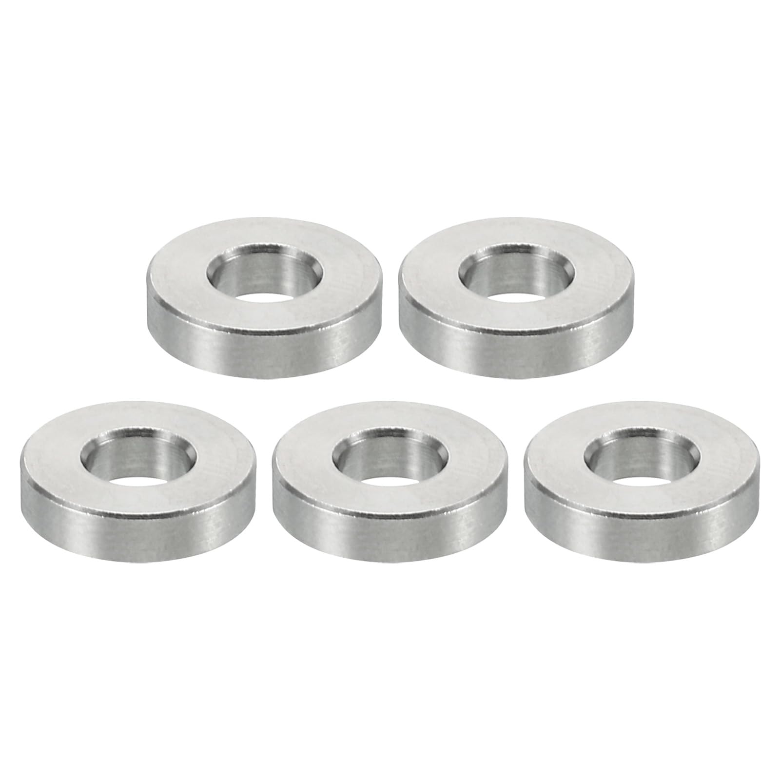 PATIKIL M5 Stainless Steel Spacers, 5 Pcs Metal Spacer Stainless Steel 5.2mm ID x 12mm OD x 3mm L Stainless Steel Spacer Screw Standoff Round for 1/5inch or M5 Screw Bolts