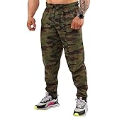 Men's Loose Fit Cotton Sweatpants with Pockets, Gym Lifestyle Pants (PNT1346-GREEN,S)