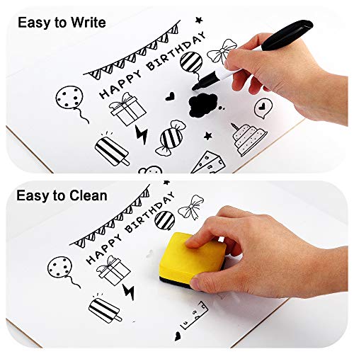 Dry Erase Lapboards, HERKKA 32 Pack Double Sided Dry Erase Lap Boards 9 x 12.5 Inch Small Dry