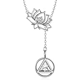 Daixiya Sobriety Gifts for Women 925 Sterling Silver Alcoholics Anonymous/Narcotics Anonymous Necklace Lotus AA/NA Sobriety Jewelry Gifts for Women